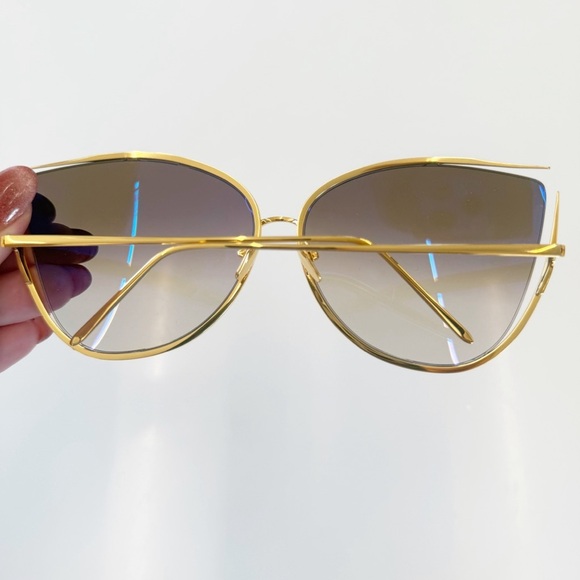 Linda Farrow Gold 774 C1 Jamila Cat Eye Sunglasses - Picture 3 of 6